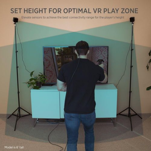  Fovitec - 2x 76 VR Gaming Lighthouse Mount Stand Kit - [HTC Vive and Oculus Rift Compatible][Adjustable Ball Heads][Includes Carrying Bag]