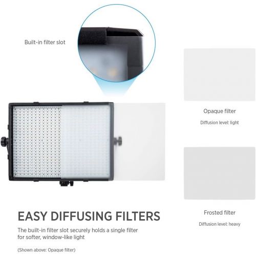  Fovitec - 1x Photography & Video Daylight 600XD LED Panel wFilters & Bag - [95+ CRI][Continuous Lighting][Stepless Knobs][V-Lock][5600K]