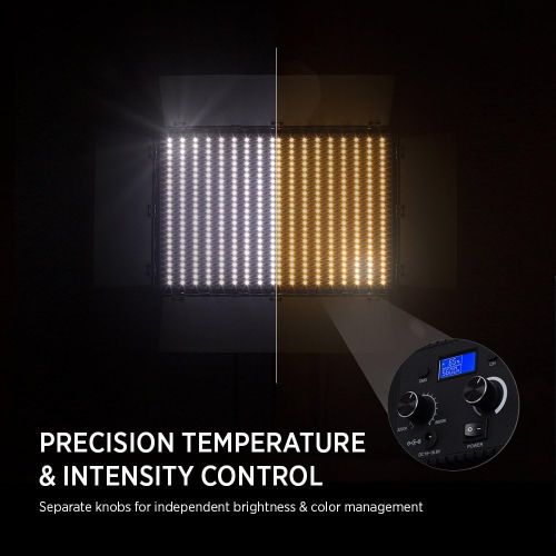  Fovitec - 1x Photography & Video Daylight 600XD LED Panel wFilters & Bag - [95+ CRI][Continuous Lighting][Stepless Knobs][V-Lock][5600K]