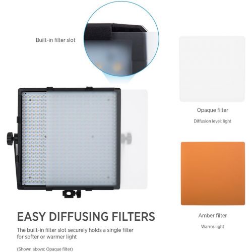  Fovitec - 1x Photography & Video Daylight 600XD LED Panel wFilters & Bag - [95+ CRI][Continuous Lighting][Stepless Knobs][V-Lock][5600K]