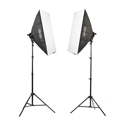  Fovitec - 2x 24x36 Softbox Continuous Lighting Kit w 3200 W Equivalent Total Output - [Includes Stands, Softboxes, Socket Heads, 14x 45W Bulbs]