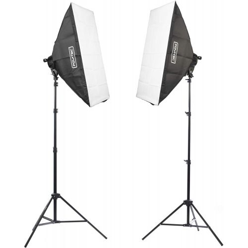  Fovitec - 2x 24x36 Softbox Continuous Lighting Kit w 3200 W Equivalent Total Output - [Includes Stands, Softboxes, Socket Heads, 14x 45W Bulbs]