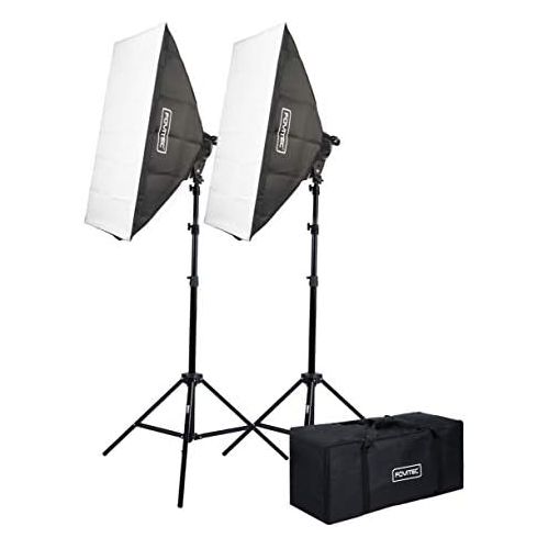  Fovitec - 2x 24x36 Softbox Lighting Kit w 4200 W Total Output - [Includes Stands, Softboxes, Socket Heads, 10x 85W Bulbs]