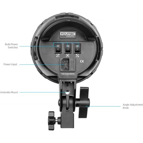  Fovitec - 2x 24x36 Softbox Lighting Kit w 4200 W Total Output - [Includes Stands, Softboxes, Socket Heads, 10x 85W Bulbs]