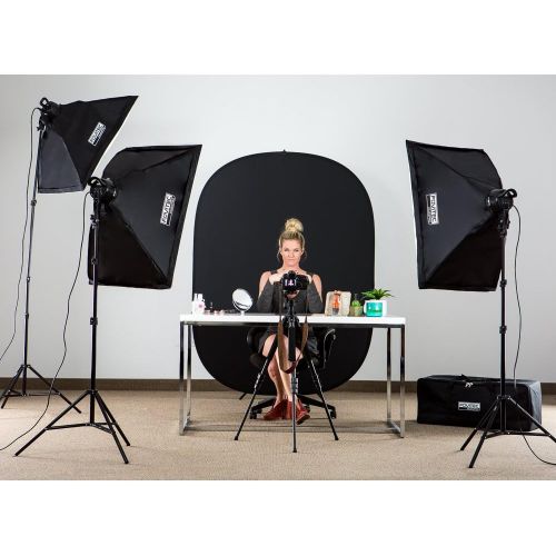  Fovitec StudioPRO - 3x 24x36 Softbox Lighting Kit w 6400 W Total Output - [Pro][Includes Stands, Softboxes, Socket Heads, 15x 85W Bulbs]