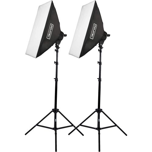  Fovitec - 2x 20 x 28 Softbox Continuous Lighting Kit w 2000W Equivalent Total Output - [Includes Stands, Softboxes, 10x 45W Bulbs]
