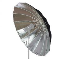Fovitec StudioPRO Photo Studio Professional Silver with Black Parabolic Umbrella with Diffuser - 6 feet