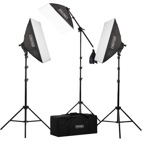  Fovitec - 1x 20 x 28 Softbox Continuous Lighting Kit w 1000W Equivalent Total Output - [Includes Stand, Softbox, 5x 45W CFL Bulbs]