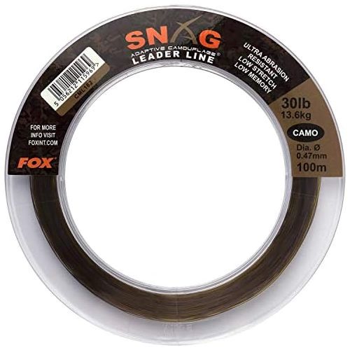  [아마존베스트]Fox Snag Leader Camo 100 m - Chalk Line for Carp Fishing, Carp Line, Leader Material for Fishing for Carp, Leader Line