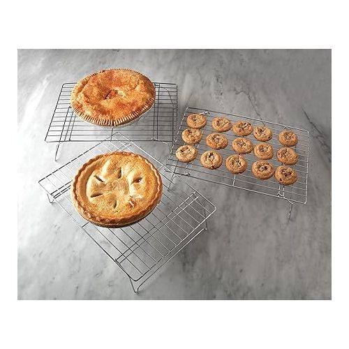  Fox Run 4698 Stackable Cooling Rack Set, Chrome, 3-Piece