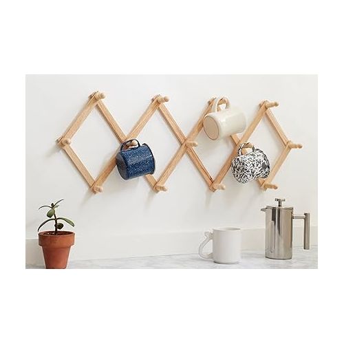  Fox Run Expanding Beechwood Coffee Mug Wall Rack