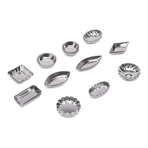  Fox Run 3620 Mini Tartlet Set, Tin Plated Steel, 36-Piece