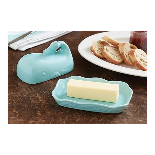  Fox Run Whale Ceramic Butter Dish with Lid, 7