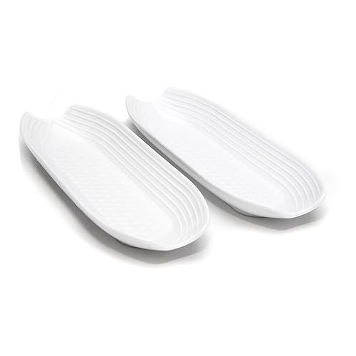  Fox Run Plastic Corn on the Cob Dish, Set of 2, White Trays