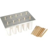 Fox Run Frozen Maker Set Ice Pop Mold, with 24 Popsicle Sticks, BPA-Free