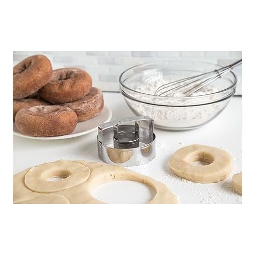  Fox Run Donut Cutter, Tin-Plated Steel, 3-Inch