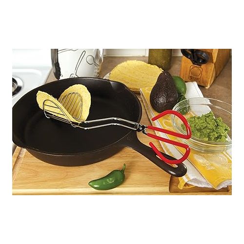  Fox Run Brands Chrome-Plated Steel Taco Press/Mold, 4.5 x 3.25 x 13 inches, Metallic