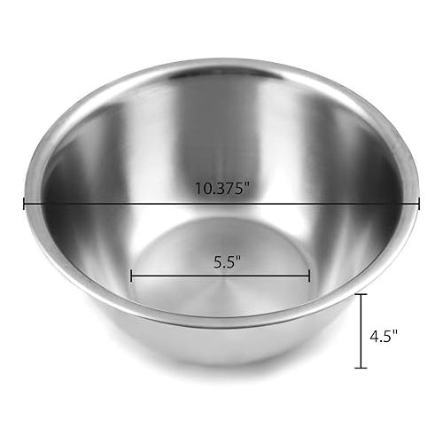  Fox Run,Stainless Steel Large Mixing Bowl, 10.25 x 10.25 x 5.25 inches, Metallic,4000 ML