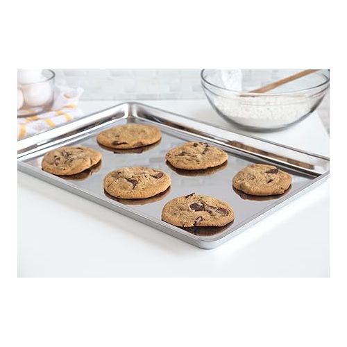  Fox Run Stainless Steel Jelly Roll Pan & Cookie Baking Sheet, 16.25 x 11.25 x 0.75 inches