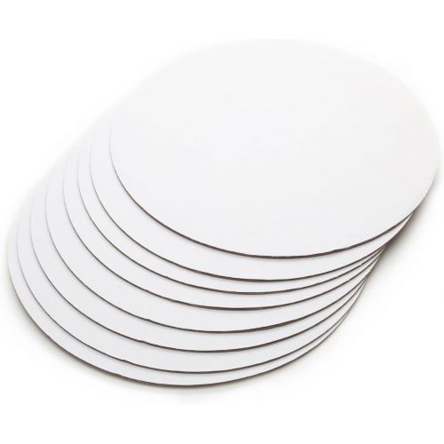  Fox Run Round Cake Base, Cardboard, 12-Inch, Pack of 8,White