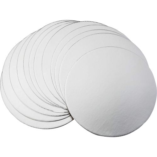  Fox Run 12-Piece Cardboard Scalloped Cake Circle Base, 10 x 10 x 0.25 inches, Silver