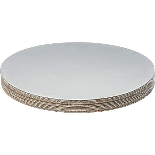  Fox Run 12-Piece Cardboard Scalloped Cake Circle Base, 10 x 10 x 0.25 inches, Silver