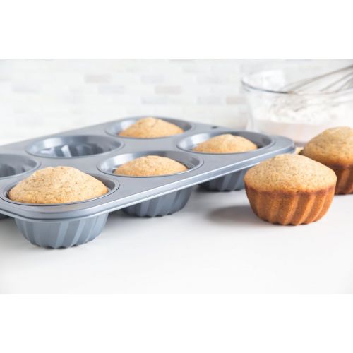  Fox Run Fluted Muffin Pan, 14 x 10.5 x 2 inches, Metallic: Wilton Muffin Pan: Kitchen & Dining