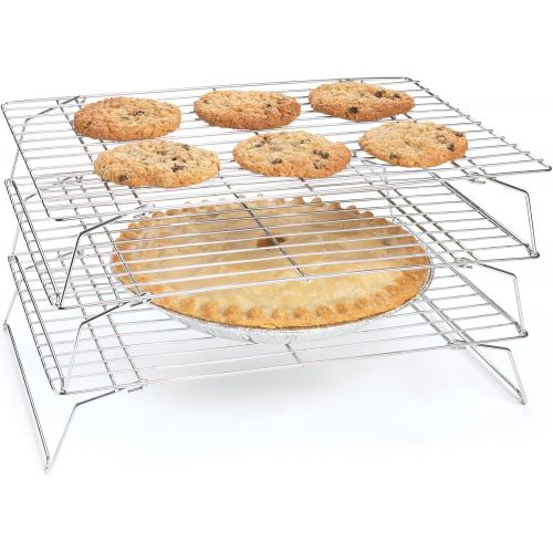  Fox Run 4698 Stackable Cooling Rack Set, Chrome, 3-Piece: Cooling Rack Stainless Steel: Kitchen & Dining