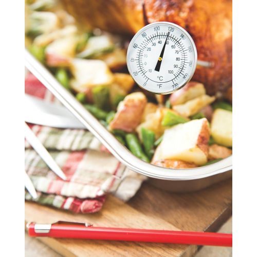  Fox Run Instant-Read Thermometer with Storage Sleeve, 5.75 x 1.75 x 1.75 inches, Red: Kitchen Tool Sets: Kitchen & Dining