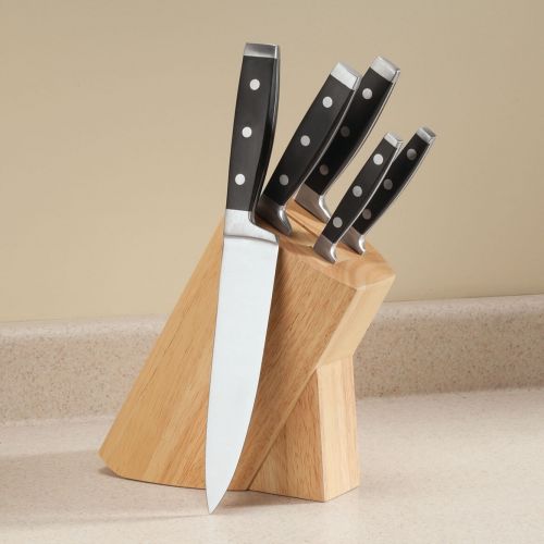  Fox Valley Traders 6PC Forged Knife Block Set by Home Marketplace