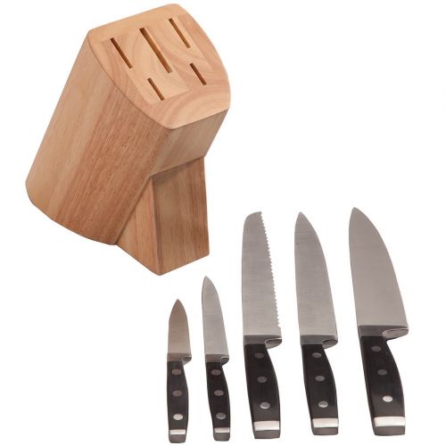  Fox Valley Traders 6PC Forged Knife Block Set by Home Marketplace