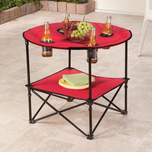  Fox Valley Traders Red Folding Picnic Table