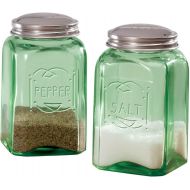 Fox Valley Traders Depression Style Glass Salt and Pepper Shakers, Classic Green