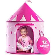 Princess Castle Play Tent with Glow in the Dark Stars Folds in Carrying Case Foldable Pop Up Pink Play Tent/House Toy for Indoor&Outdoor Use