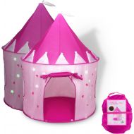 [아마존 핫딜]  [아마존핫딜]FoxPrint Princess Castle Play Tent with Glow in The Dark Stars, Conveniently Folds in to A Carrying Case, Your Kids Will Enjoy This Foldable Pop Up Pink Play Tent/House Toy for Ind