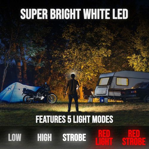  [아마존베스트]Foxelli USB Rechargeable Headlamp Flashlight - 160 Lumen, up to 30 Hours of Constant Light on a Single Charge, Super Bright White Led + Red Light, Compact, Easy to Use, Headlight f
