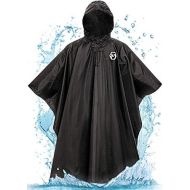 [아마존베스트]Foxelli Hooded Rain Poncho  Waterproof Emergency Military Raincoat for Adult Men & Women  Lightweight, Multi-Use, Reusable Rain Gear for Hiking, Camping, Fishing, Festivals
