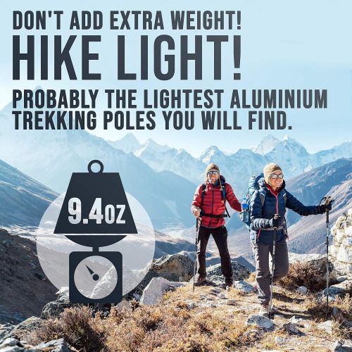  [아마존베스트]Foxelli Aluminum Trekking Poles  Collapsible, Lightweight, Aluminum 7075 Hiking, Walking & Running Sticks with Natural Cork Grips, Quick Locks, 4 Season/All Terrain Accessories an