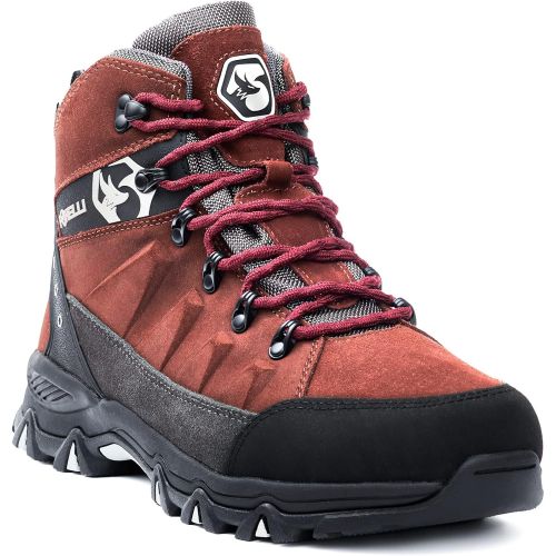  Foxelli Men’s Hiking Boots ? Waterproof Suede Leather Hiking Boots for Men, Breathable, Comfortable & Lightweight Hiking Shoes