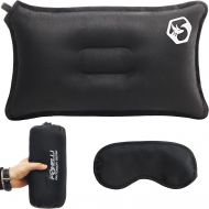 Foxelli Self Inflating Camping Pillow ? Inflatable Pillow for Camping, Backpacking, Hiking, Ultralight Packable Compressible Foam Camp Pillow for Sleeping