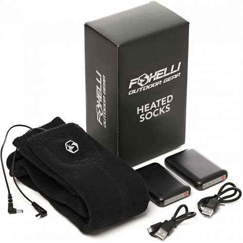  Foxelli Rechargeable Heated Socks ? Electric Heated Socks for Men & Women, Battery Powered Socks