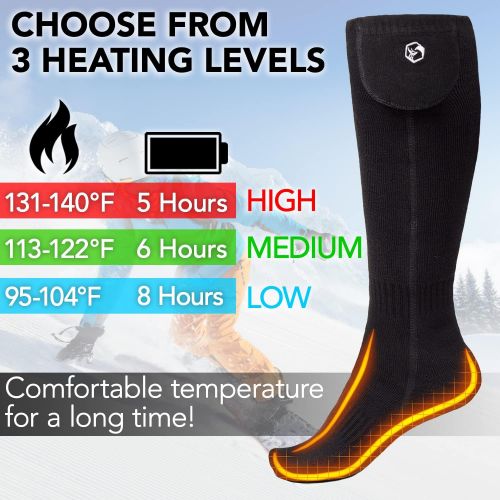  Foxelli Rechargeable Heated Socks ? Electric Heated Socks for Men & Women, Battery Powered Socks