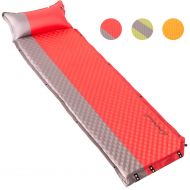 Foxelli Self Inflating Sleeping Pad for Camping - Lightweight Camping Pad, Inflatable Camping Mattress Pad, Insulated Foam Sleeping Mat for Backpacking, Tent, Hammock