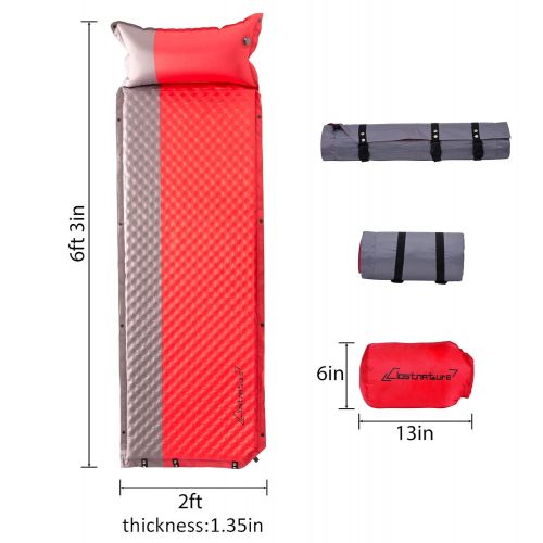  Foxelli Self Inflating Sleeping Pad for Camping - Lightweight Camping Pad, Inflatable Camping Mattress Pad, Insulated Foam Sleeping Mat for Backpacking, Tent, Hammock