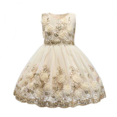  Foxjoy Ruffles Lace Bow Flower Tulle Princess Formal Wedding Birthday Party Dress for Toddler Baby Girl