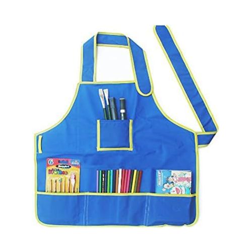  [아마존베스트]Foxnovo Children Kids Waterproof Art Craft Apron Smock for DIY Painting Drawing (Blue)