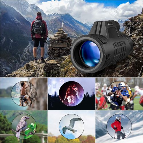  Foxnovo Monocular Telescope 8x42 High Power Monoculars Scope Portable Scope Smartphone Tripod Scope, Waterproof Shockproof HD BAK4 Prism FMC Monoscope for Bird Watching, Hunting, C