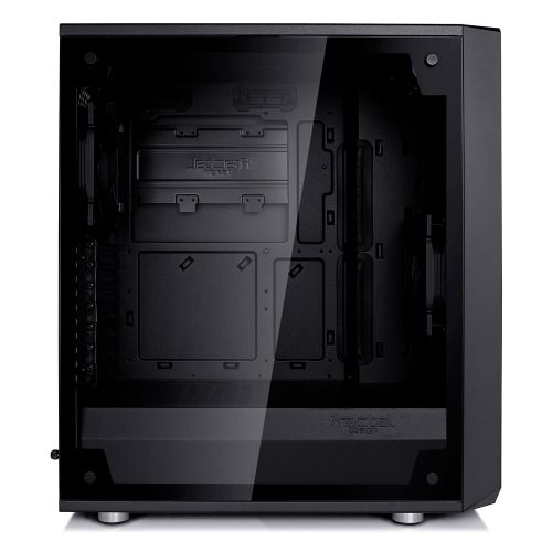  Fractal Design Meshify C - Dark TG FD-CA-MESH-C-BKO-TG Black ATX Mid Tower Computer Case ATX Power Supply