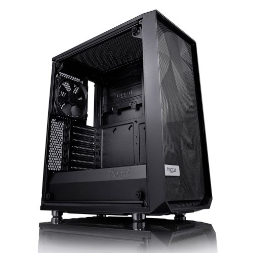  Fractal Design Meshify C - Dark TG FD-CA-MESH-C-BKO-TG Black ATX Mid Tower Computer Case ATX Power Supply