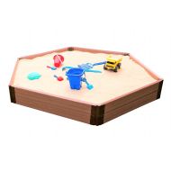 Frame It All 300001511 Two Inch Series Composite Hexagon Sandbox Kit with Collapsible Cover, 7 x 8 x 11